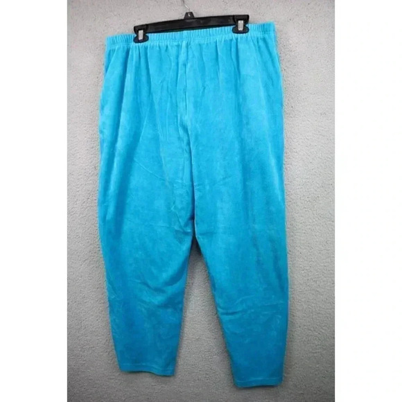 Drapers & Damons Petites Turquoise Blue Pull On Pants-Size PXL-Velour - Picture 7 of 8